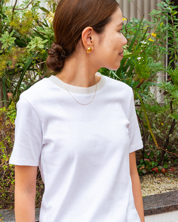 【DOMESTIC HRMBRAND】ふあふあヤーンチュールコンビTシャツ(003000502)