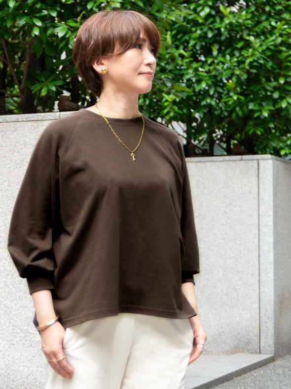【ASHELEN】BIO七分袖・ヘムラウンドTシャツ(156450501)