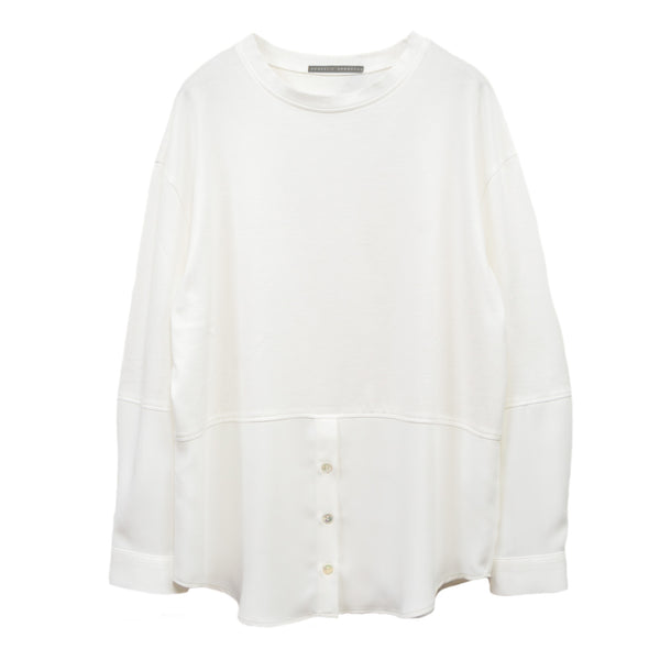 【DOMESTIC HRM BRAND】スワイーマイ天竺×サテンシャツライクカットソー(003520508)