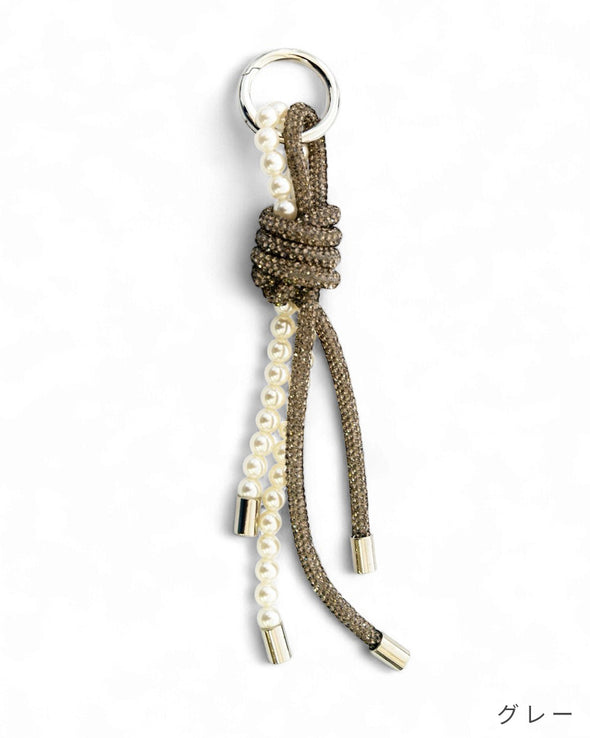 【accessoire du H.】パール×ラインストーンコードチャーム(155551513)