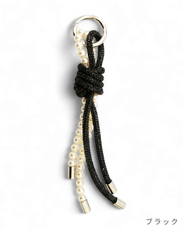 【accessoire du H.】パール×ラインストーンコードチャーム(155551513)