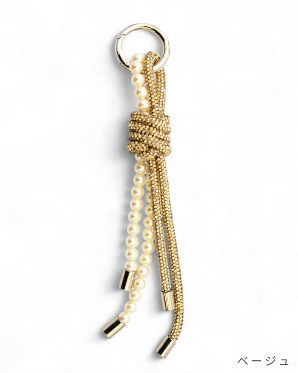 【accessoire du H.】パール×ラインストーンコードチャーム(155551513)