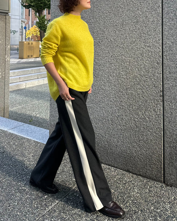 【ORVEAU】サイドライン切替・起毛太ストレートパンツ (056550403)