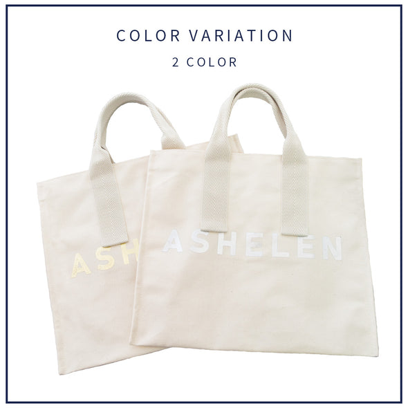 【ASHELEN】生成りキャンバスバッグ・フラット(156521202)