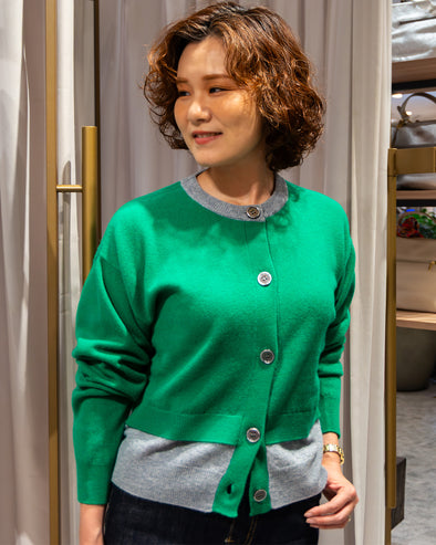 【ORVEAU】レイヤード風丸首カーディガン(056551002)