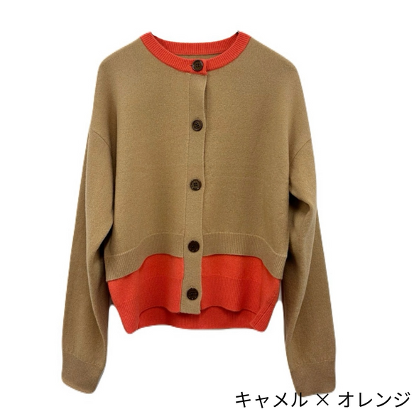 【ORVEAU】レイヤード風丸首カーディガン(056551002)