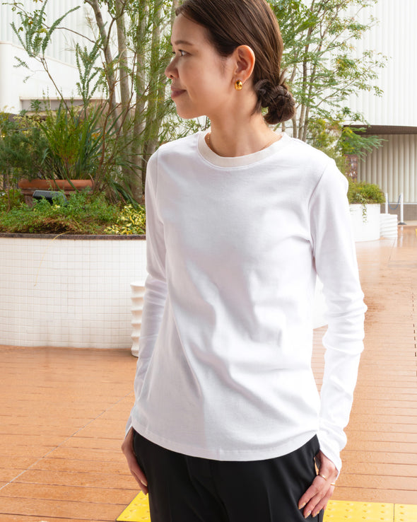 【DOMESTIC HRMBRAND】ふあふあヤーン・衿チュール長袖Tシャツ(003000501)
