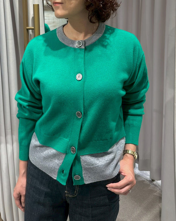 【ORVEAU】レイヤード風丸首カーディガン(056551002)