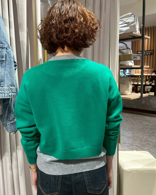 【ORVEAU】レイヤード風丸首カーディガン(056551002)