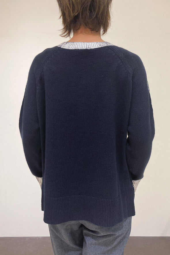 【OUTLET】箔プリントクルーネックセーター(21)