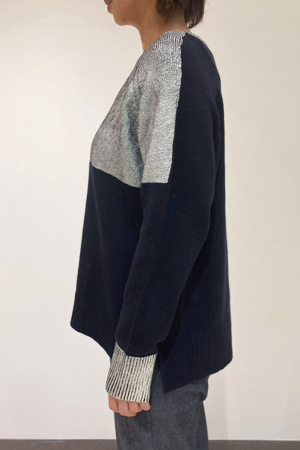 【OUTLET】箔プリントクルーネックセーター(21)