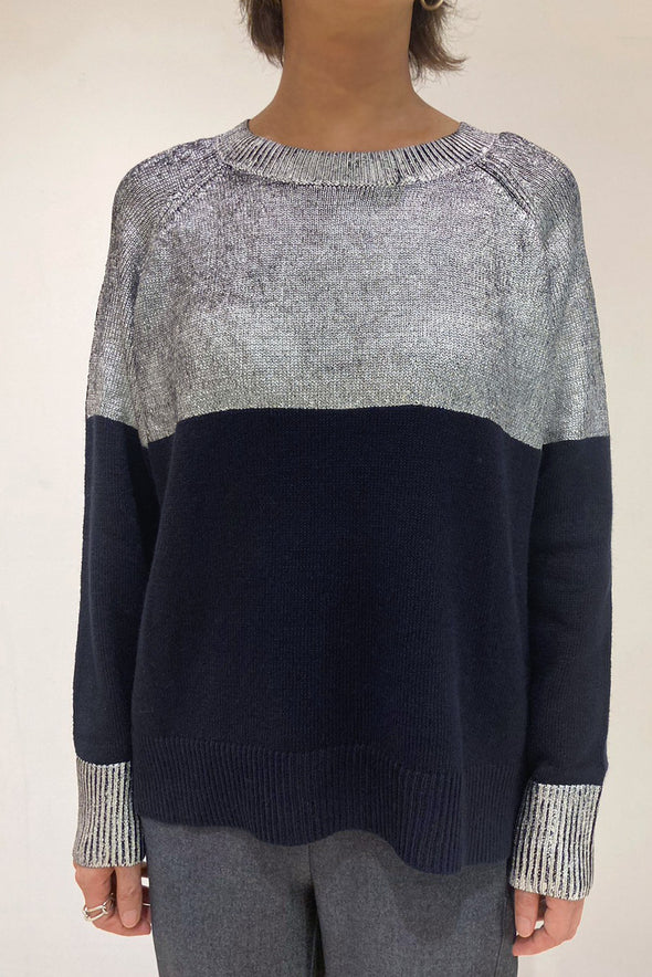 【OUTLET】箔プリントクルーネックセーター(21)