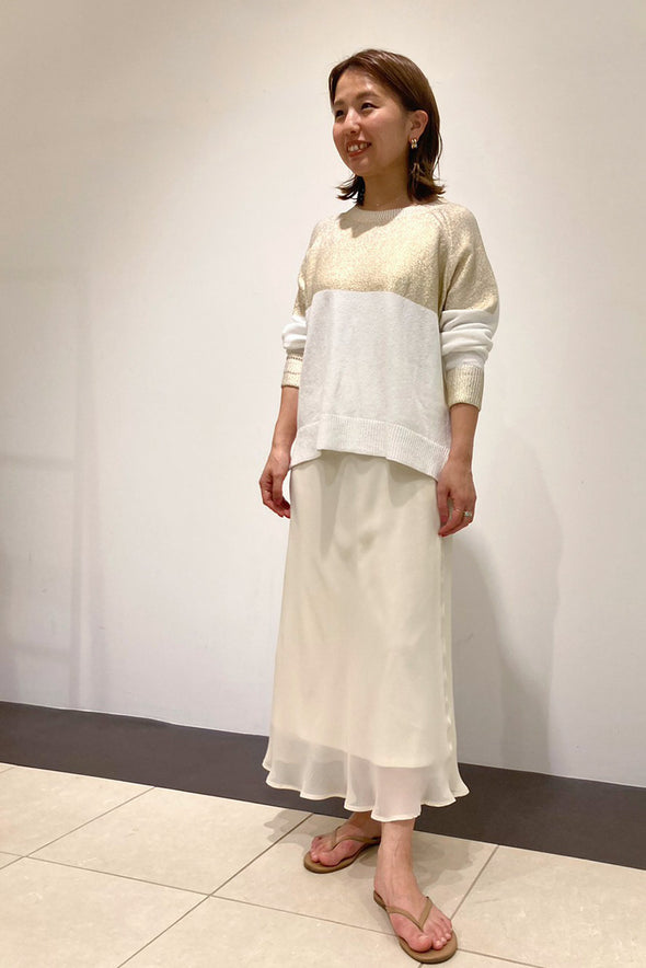 【OUTLET】箔プリントクルーネックセーター(21)