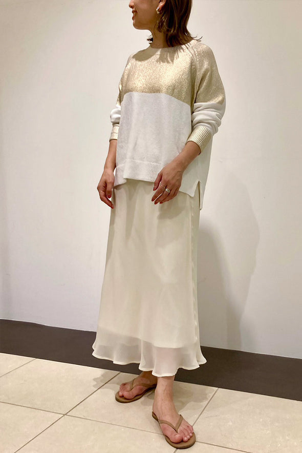【OUTLET】箔プリントクルーネックセーター(21)