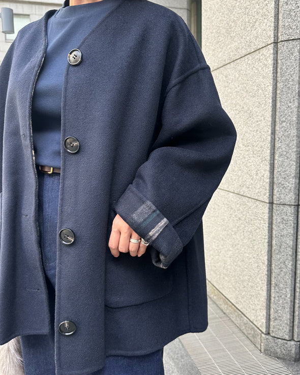 【ORVEAU】リバー・Vネックハーフコート(056550102)