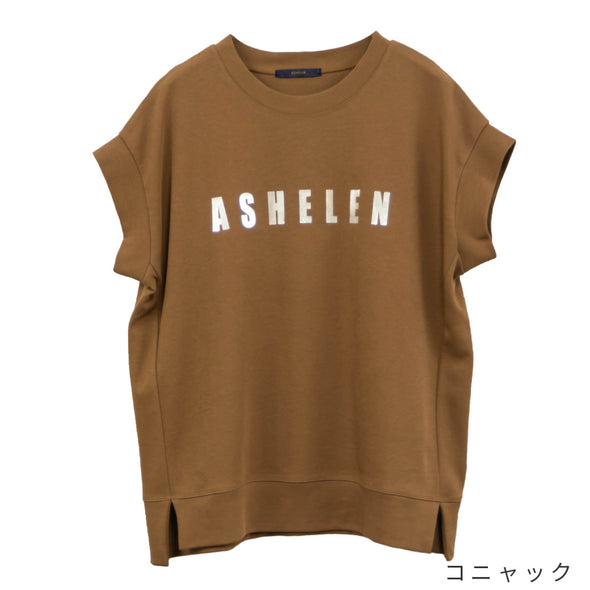 【ASHELEN】箔プリントロゴTシャツ・シルバー(156320502)