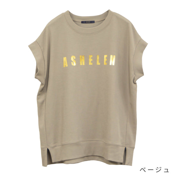 【ASHELEN】箔プリントロゴTシャツ・ゴールド(156320503)