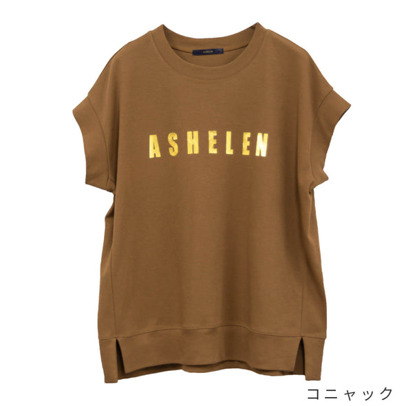 【ASHELEN】箔プリントロゴTシャツ・ゴールド(156320503)