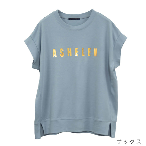 【ASHELEN】箔プリントロゴTシャツ・ゴールド(156320503)