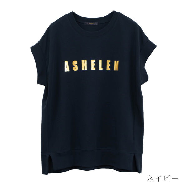 【ASHELEN】箔プリントロゴTシャツ・ゴールド(156320503)