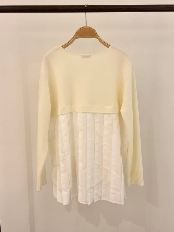 【H.】SALE☆後ろ布帛プリーツセーター(001450611)