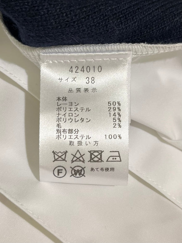 【H.】SALE☆後ろ布帛プリーツセーター(001450611)