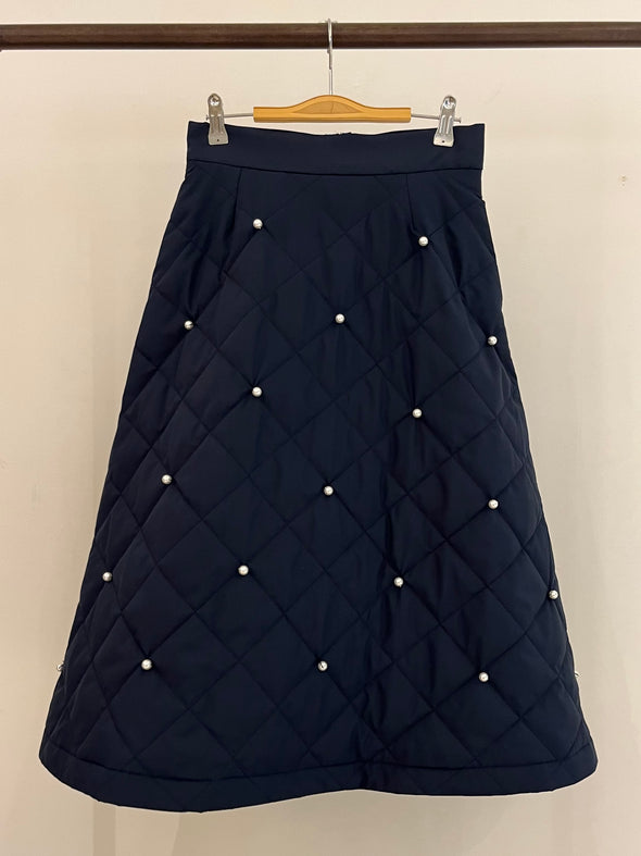 【DOMESTIC HRMBRAND】SALE☆キルティングタフタ・パール付スカート(003450919)