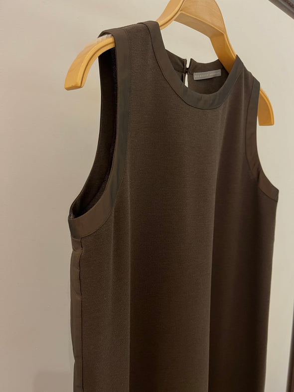 【DOMESTIC HRMBRAND】ストレッチミラノリブ別布タフタワンピース(003450804)