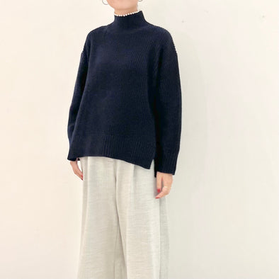 【H.】SALE☆衿パール使いハイネックセーター(001450606)