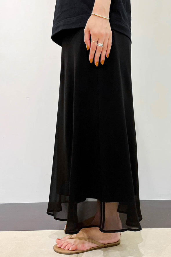 【OUTLET】シフォンウエストテレコ・ロングスカート(39)