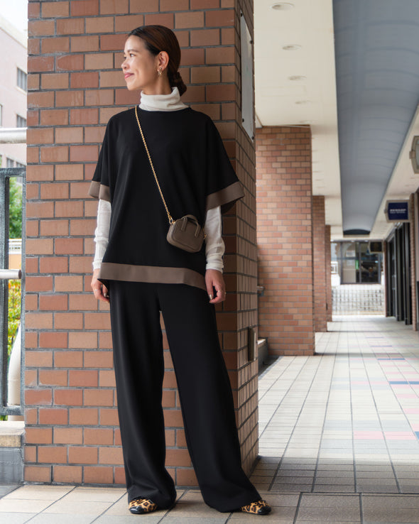 【ASHELEN】ストレッチジョーゼット・ワイドパンツ(156550401)