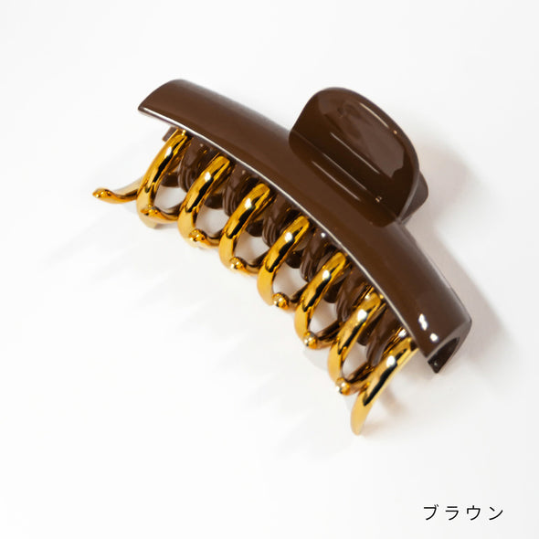 【accessoire du H.】ゴールド×アクリル・ヘアクリップ(105251161)