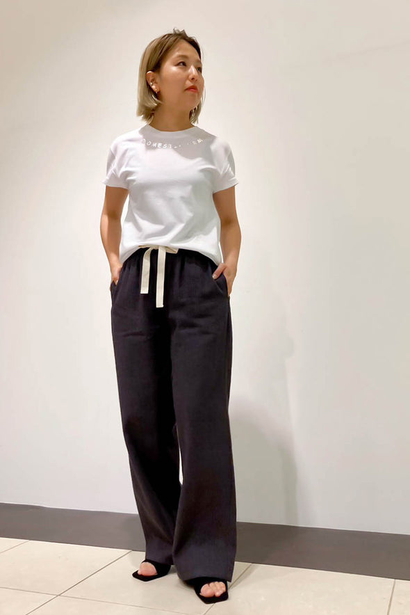 【DOMESTIC HRMBRAND】ロゴ箔プリント Tシャツ(003320514)