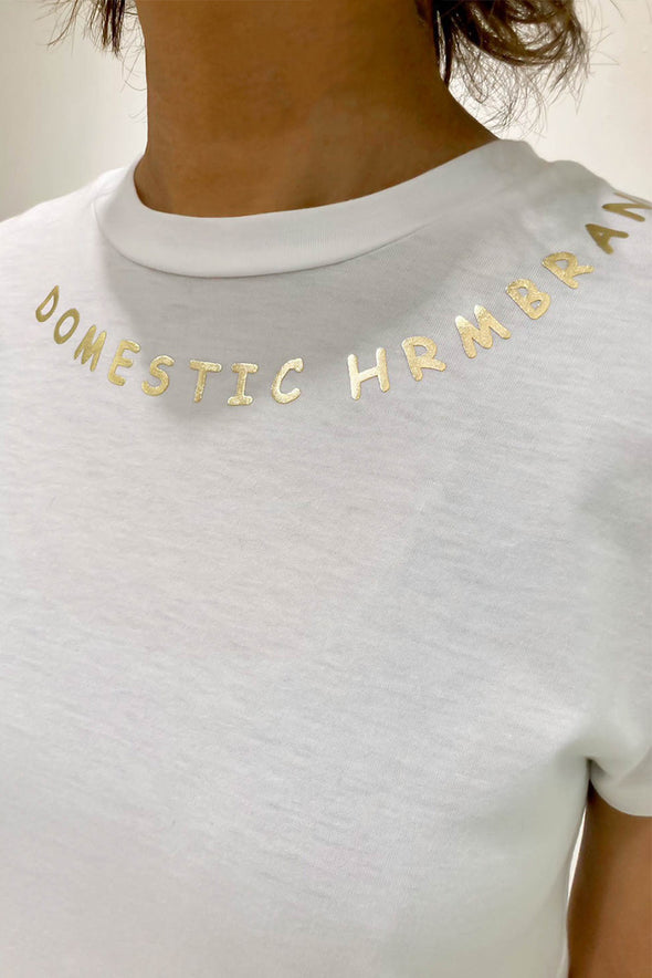 【DOMESTIC HRMBRAND】ロゴ箔プリント Tシャツ(003320514)