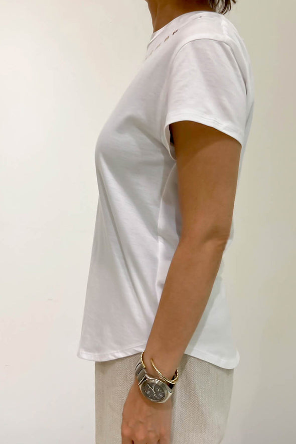 【DOMESTIC HRMBRAND】ロゴ箔プリント Tシャツ(003320514)