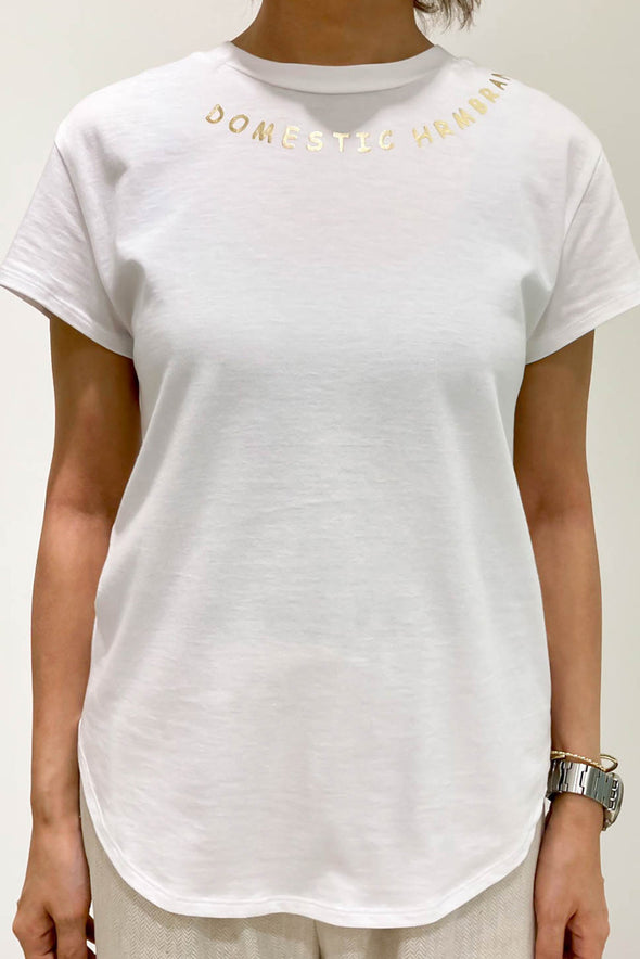 【DOMESTIC HRMBRAND】ロゴ箔プリント Tシャツ(003320514)