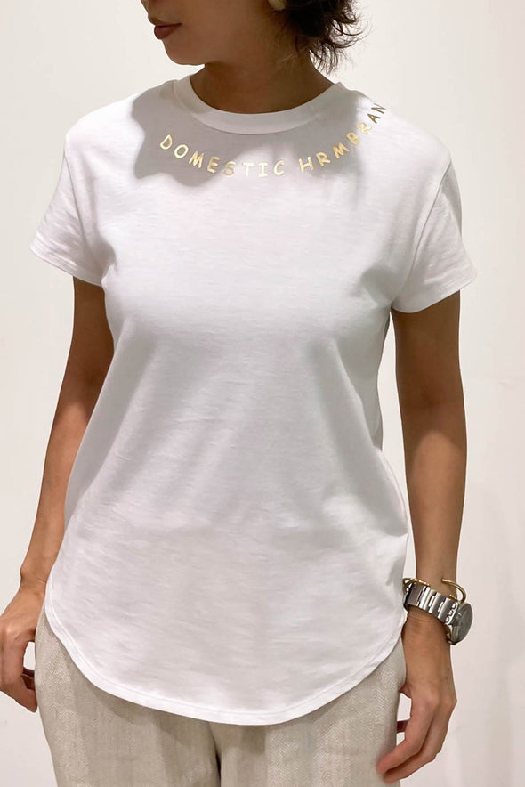 【DOMESTIC HRMBRAND】ロゴ箔プリント Tシャツ(003320514)