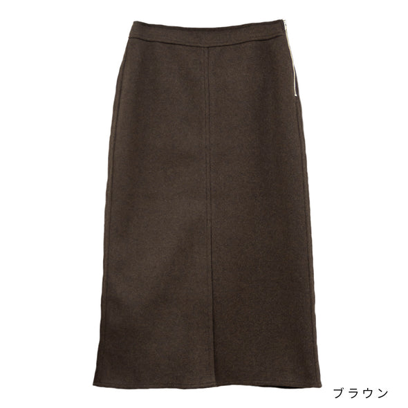 【ASHELEN】メルトン調・前スリットタイトスカート(157250900)